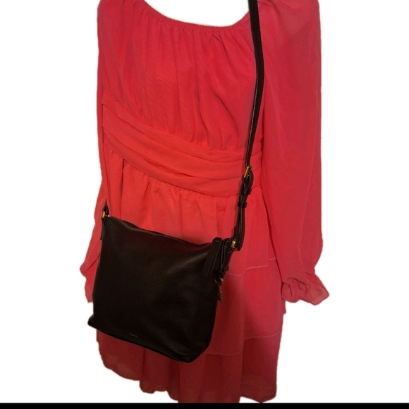 Fossil Handbags - Fossil Black Leather Crossbody Bag